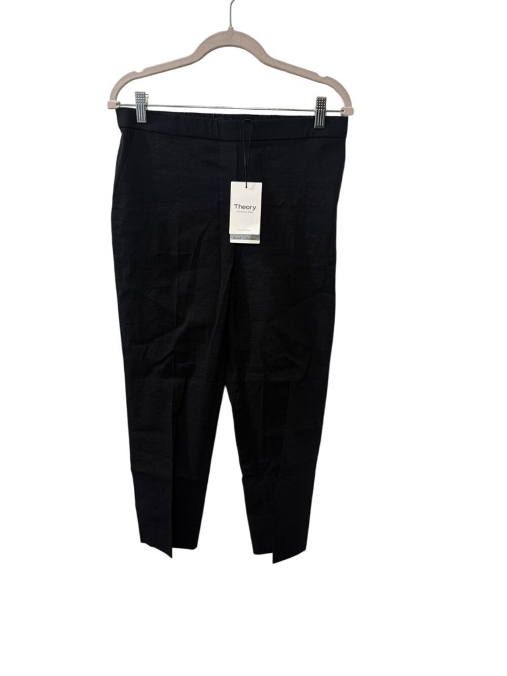 Theory Size 8 Black Ankle Pants Tapered Leg Cropped Trousers